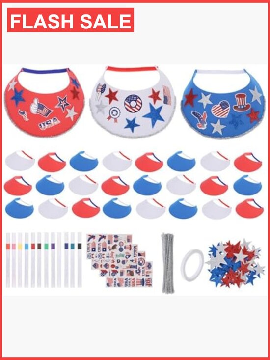 DIY Foam Visor Kit for Kids 24 Pack Craft Party Hats main image 7